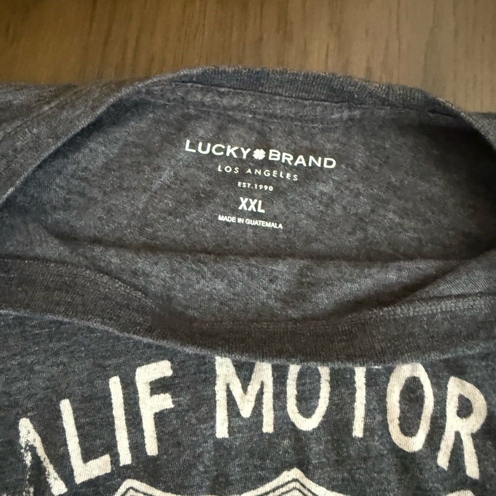 Lucky Brand Charcoal Graphic Tee with White Print